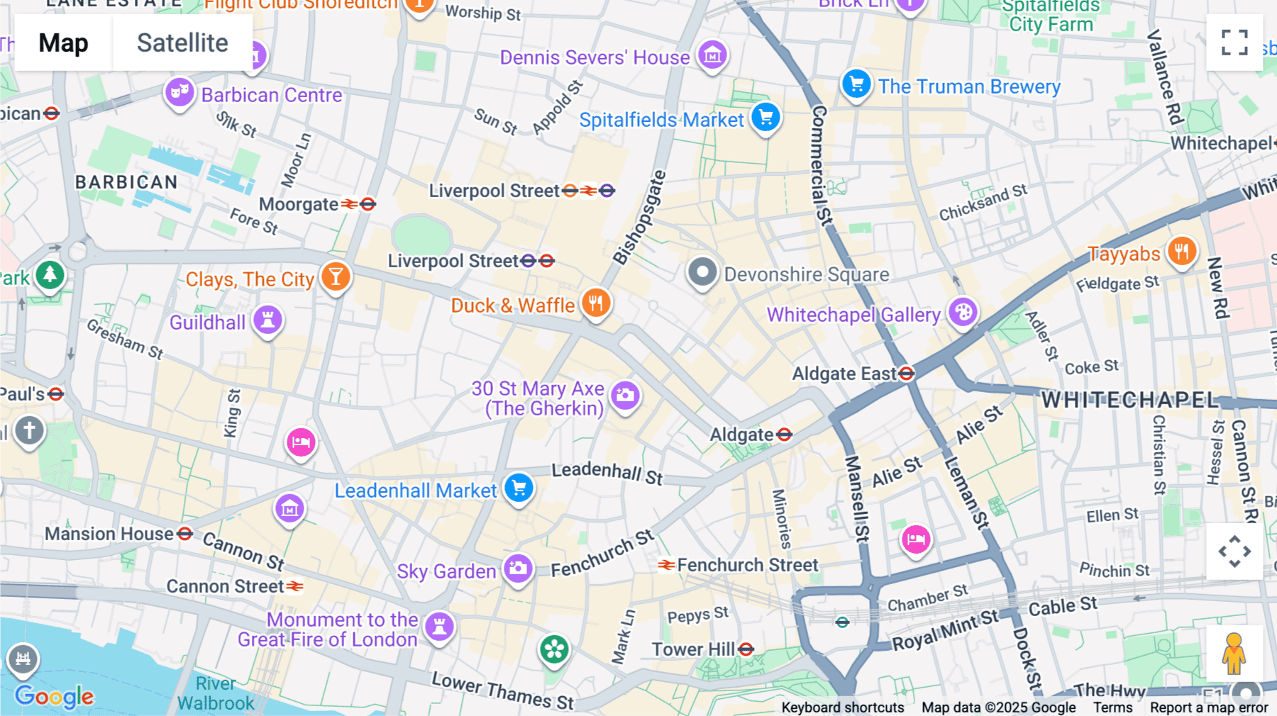 Click for interative map of 63 St Mary Axe, London