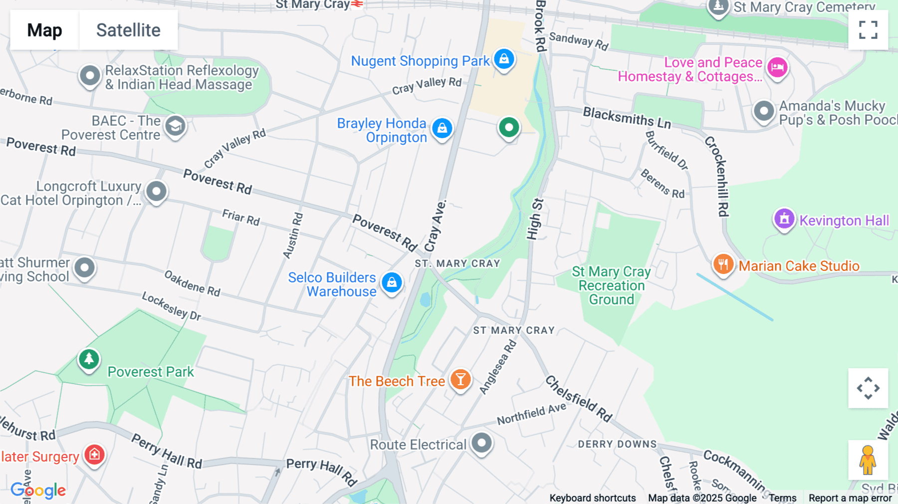 Click for interative map of Mentmore House, Cray Avenue, Orpington