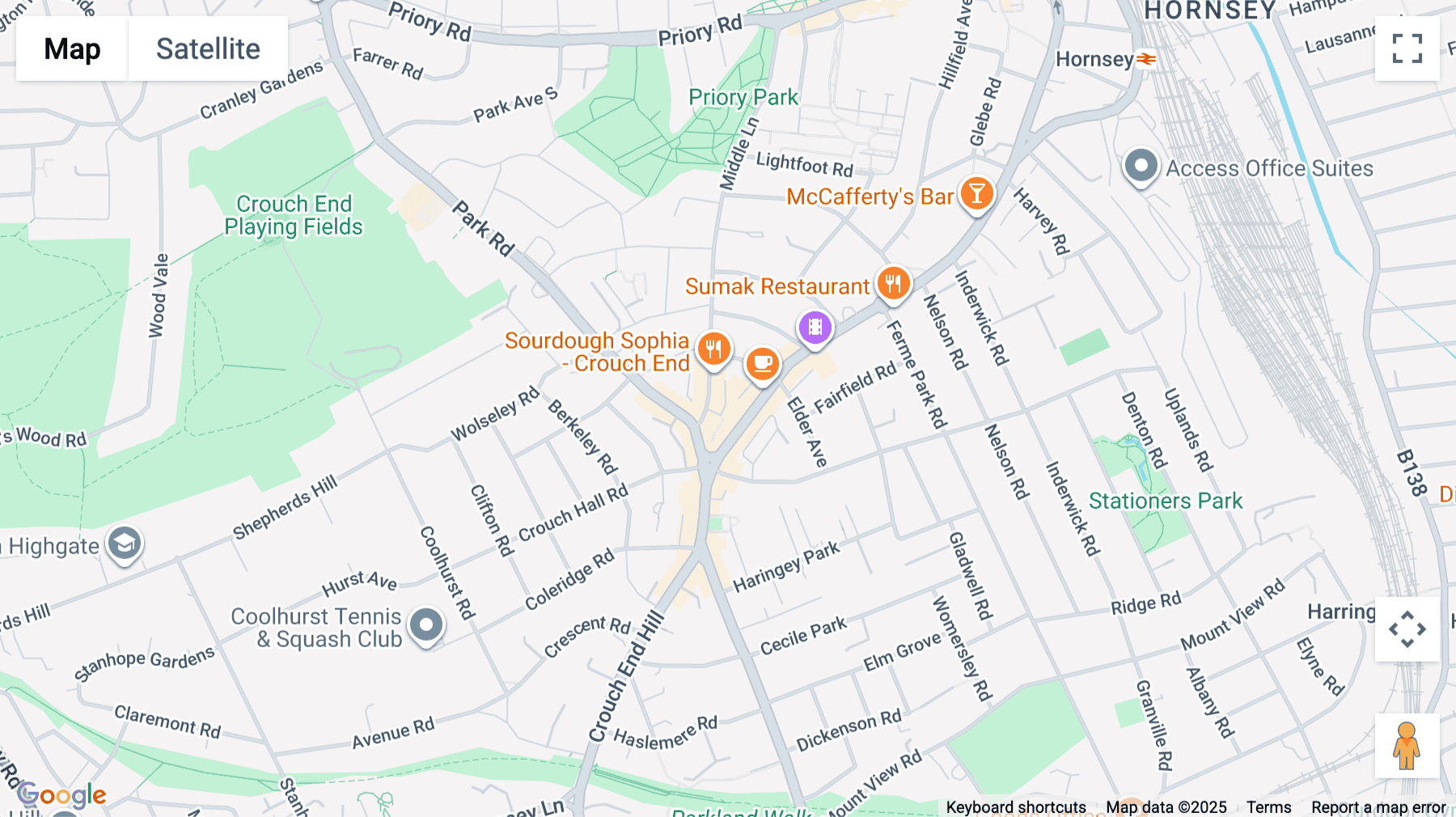 Click for interative map of 15 Tottenham Lane, Hornsey, London