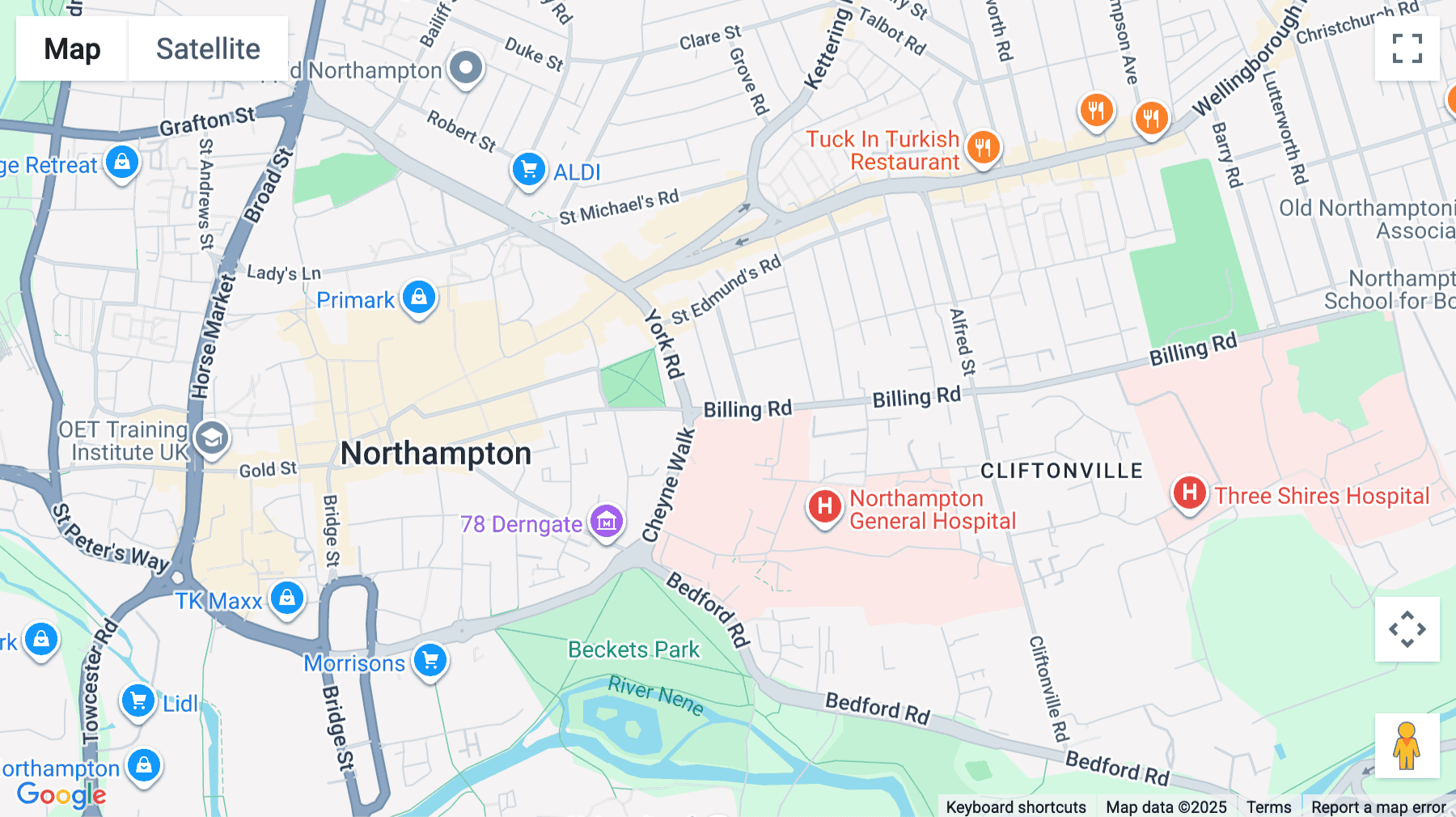 Click for interative map of Rothersthorpe House, 4 Billing Road, Northampton, Northampton