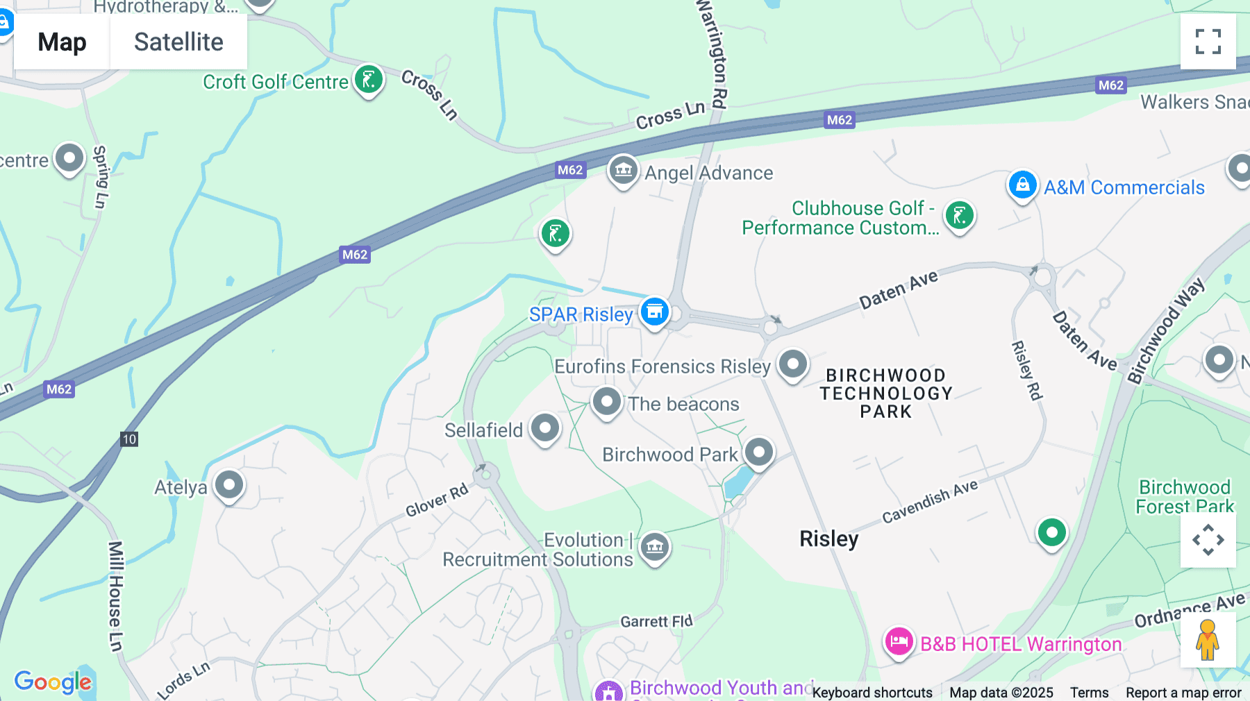 Click for interative map of Washington House, Birchwood Park Avenue, Warrington