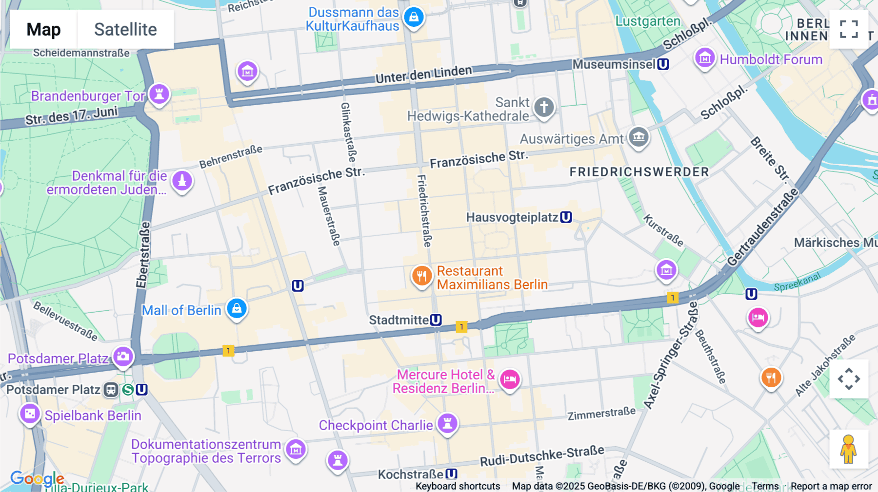 Click for interative map of Friedrichstraße 68, Berlin