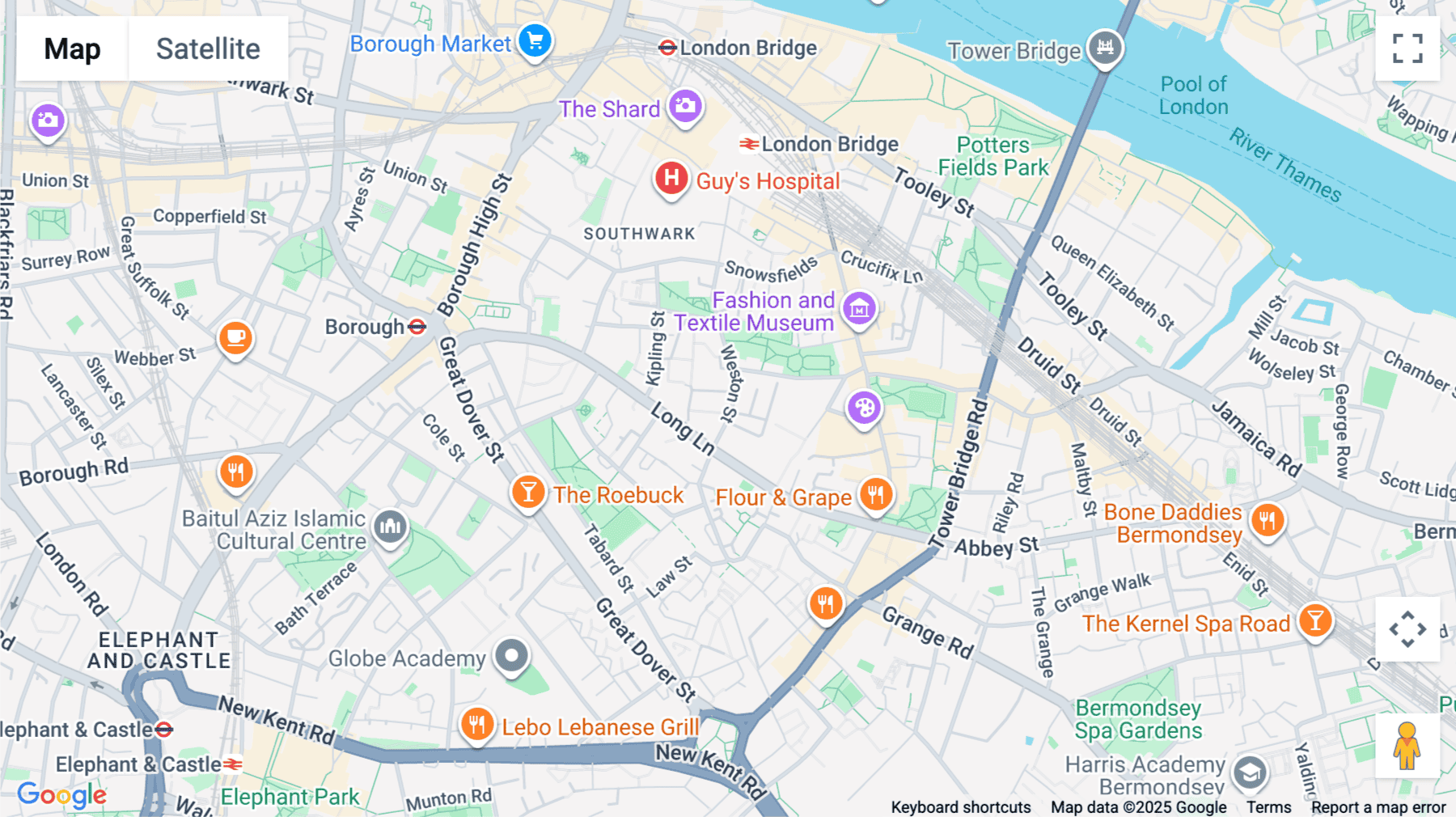 Click for interative map of The Leathermarket, Weston Street, London