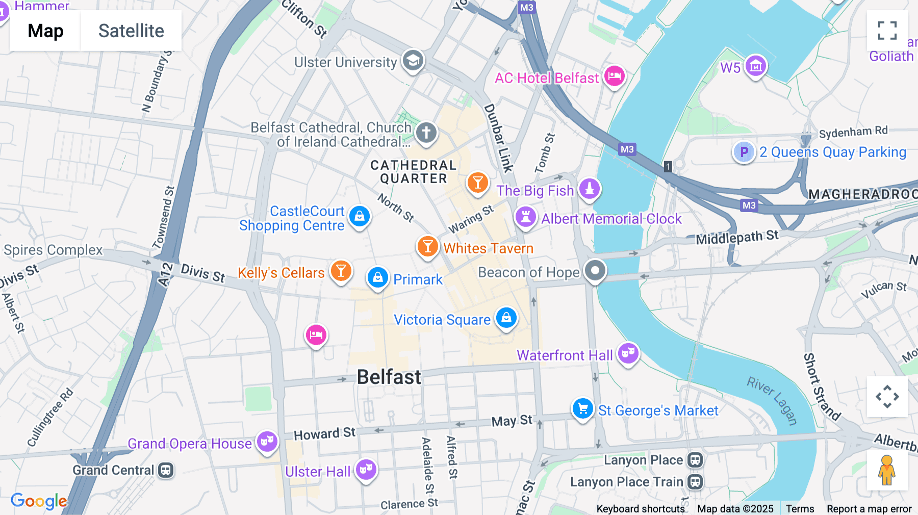 Click for interative map of Cathedral Quarter, 3rd floor, 12 Bridge Street, Belfast