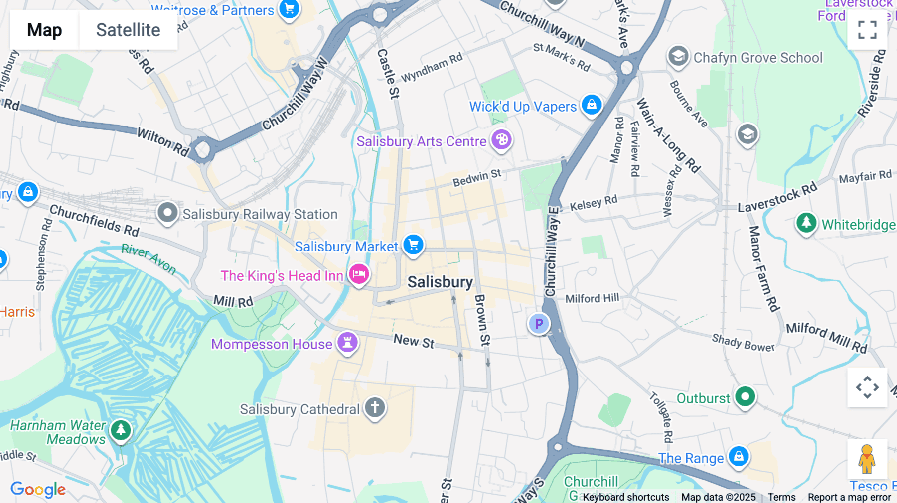 Click for interative map of Cross Keys House, 22 Queen Street, Salisbury