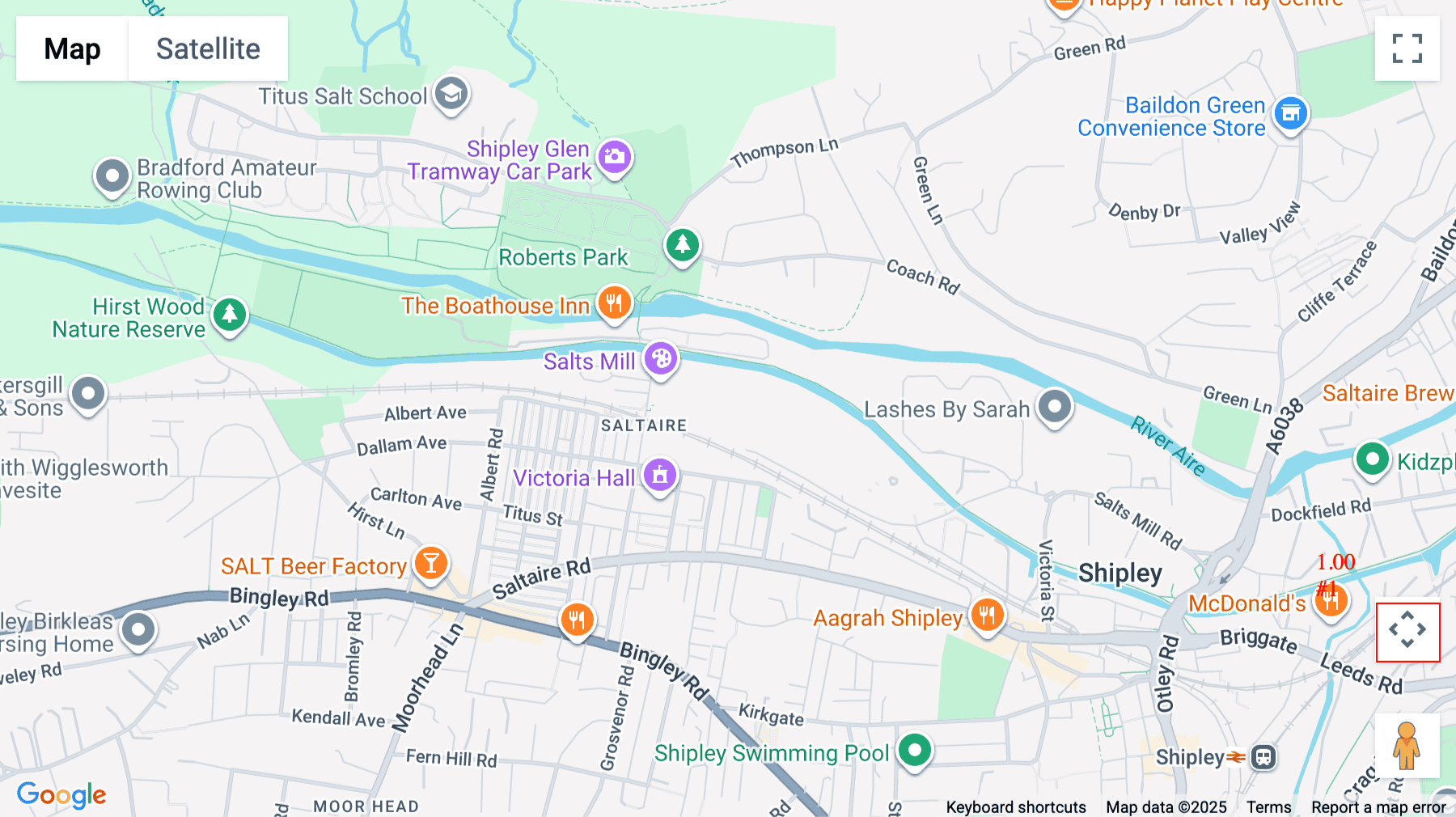 Click for interative map of 1st floor East Suite, Waterfront, Salts Mill Road, Shipley