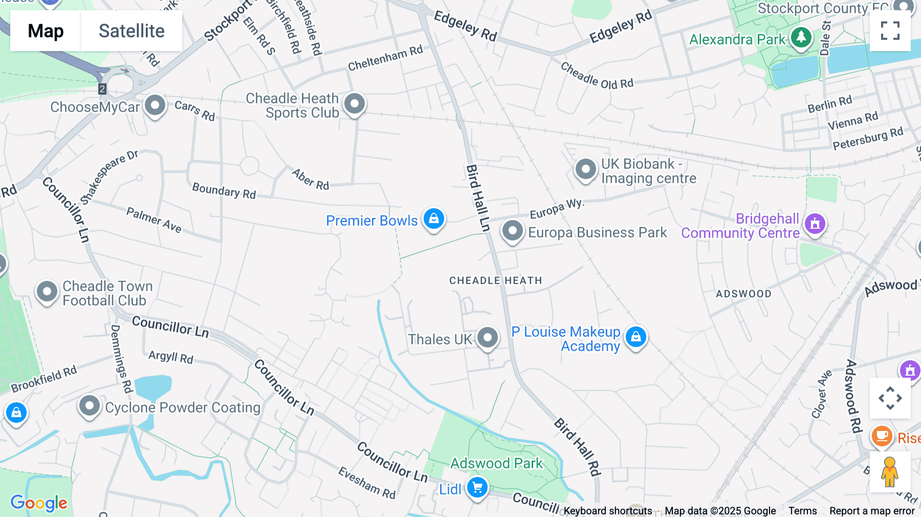 Click for interative map of Park Square, Bird Hall Lane, Cheadle, Stockport