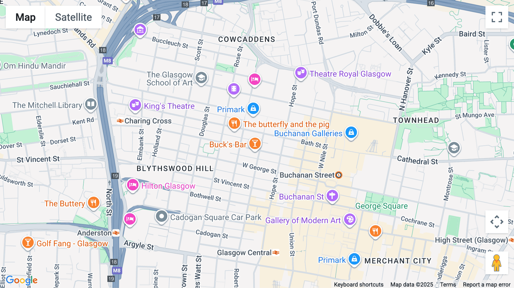 Click for interative map of 126 West Regent Street, Glasgow