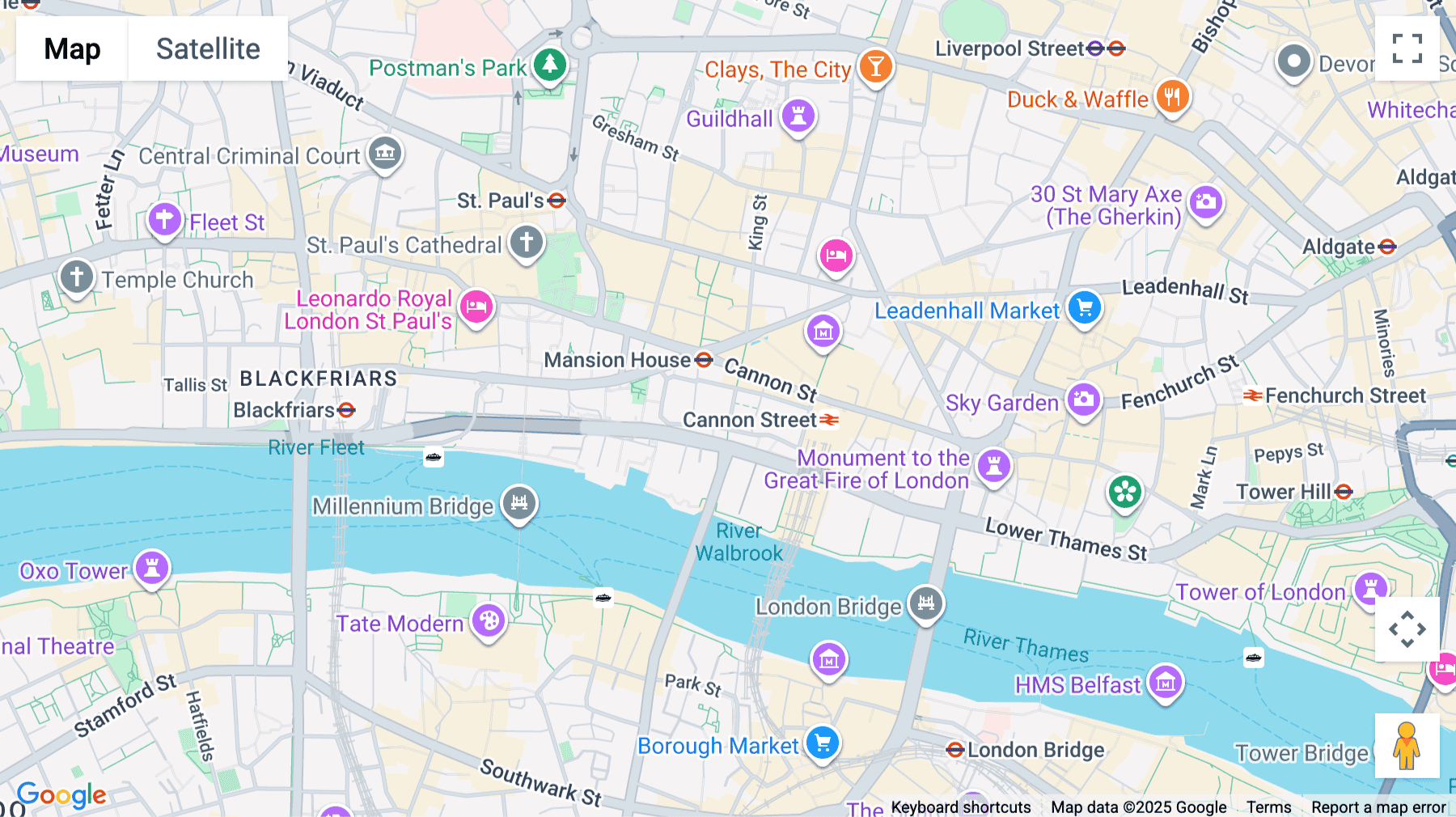 Click for interative map of 33 Queen Street, Mansion House, London