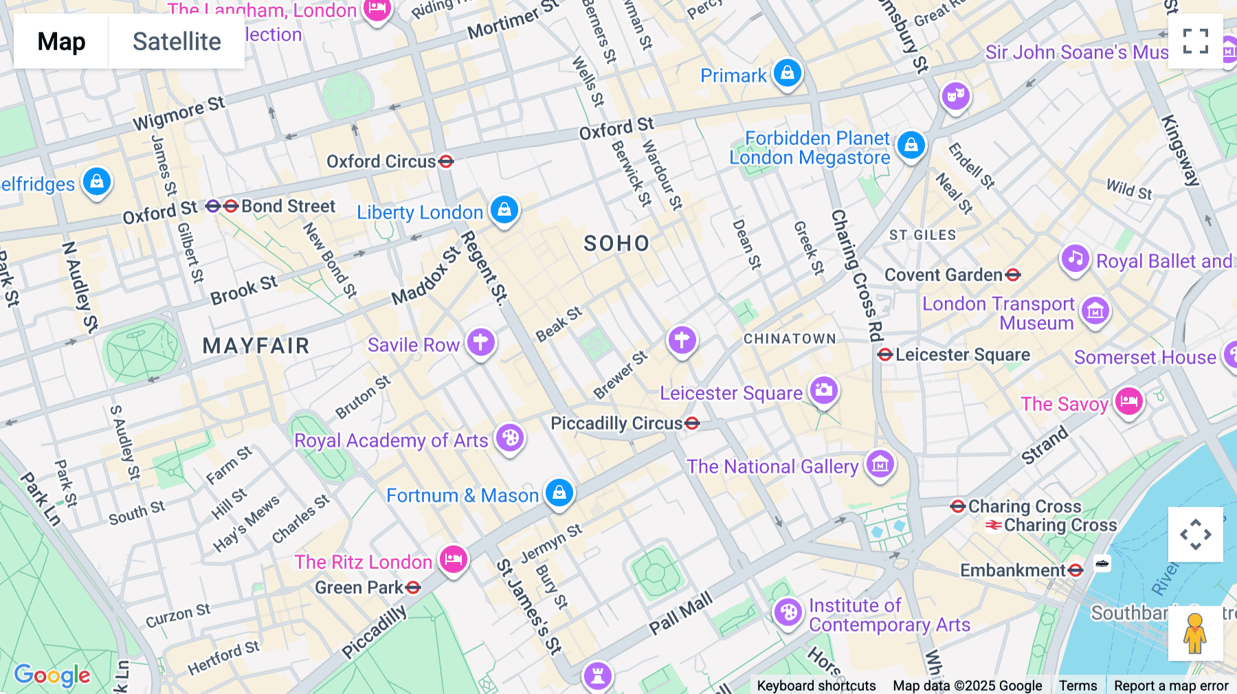 Click for interative map of 11 Golden Square, London