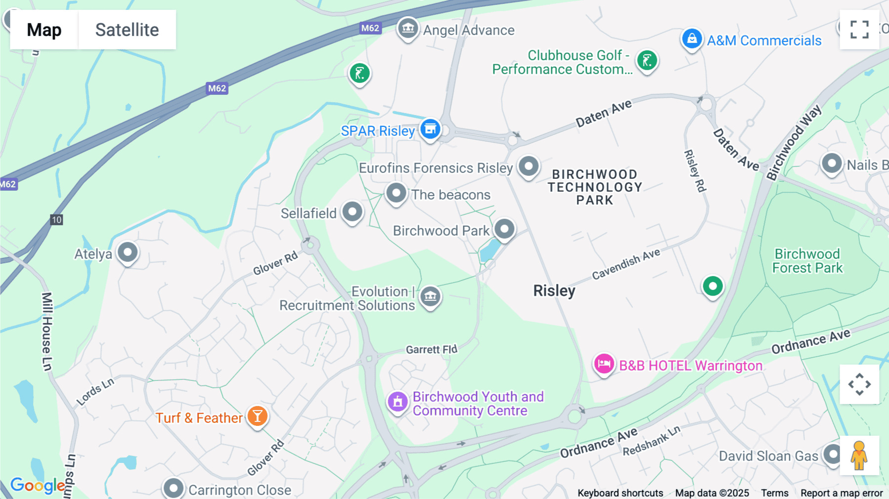 Click for interative map of Rutherford House, Warrington Road, Birchwood, Warrington
