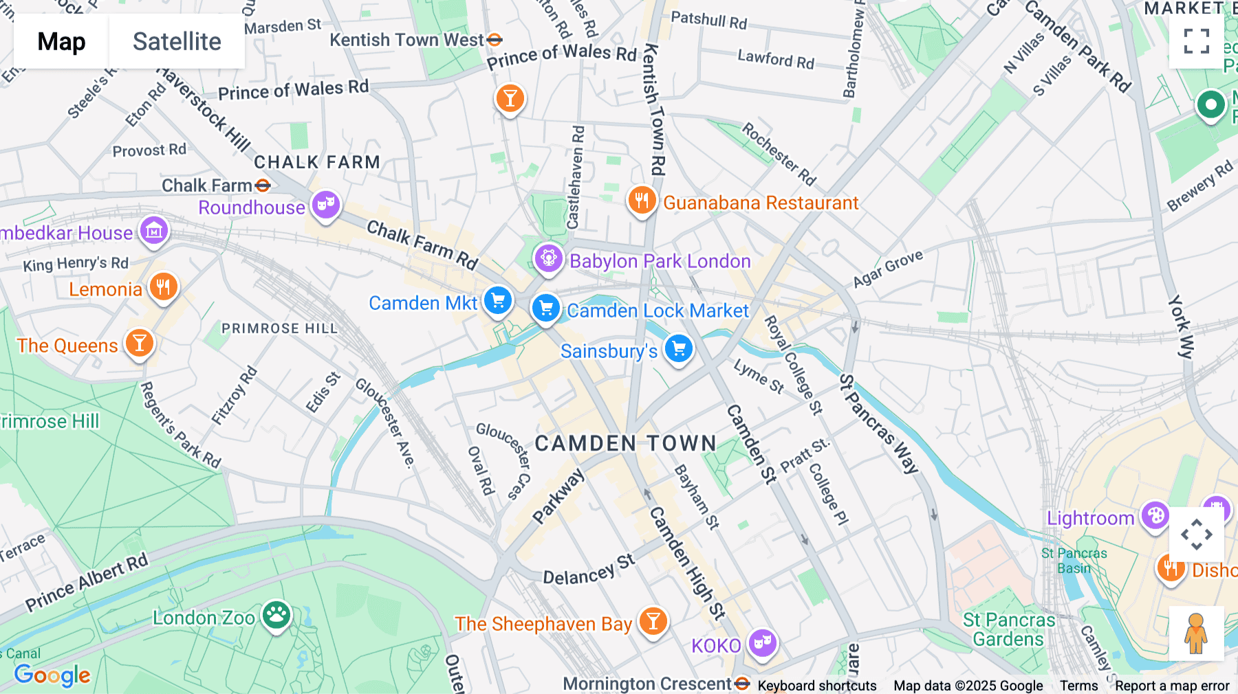 Click for interative map of 13 Hawley Crescent, Camden, London