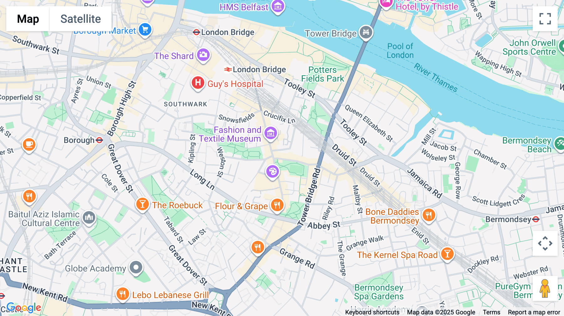 Click for interative map of 5-7 Tanner Street, Bermondsey, London