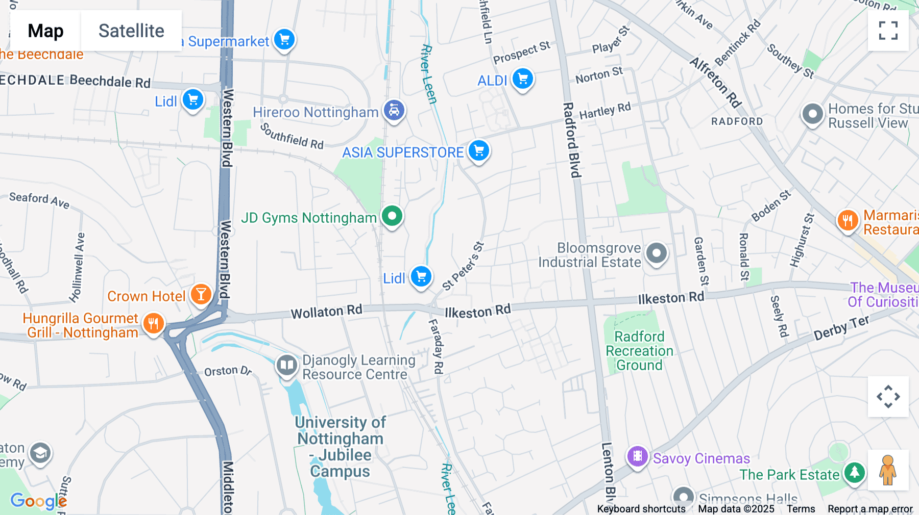 Click for interative map of 63-67 Saint Peter's Street, Nottingham, Nottingham