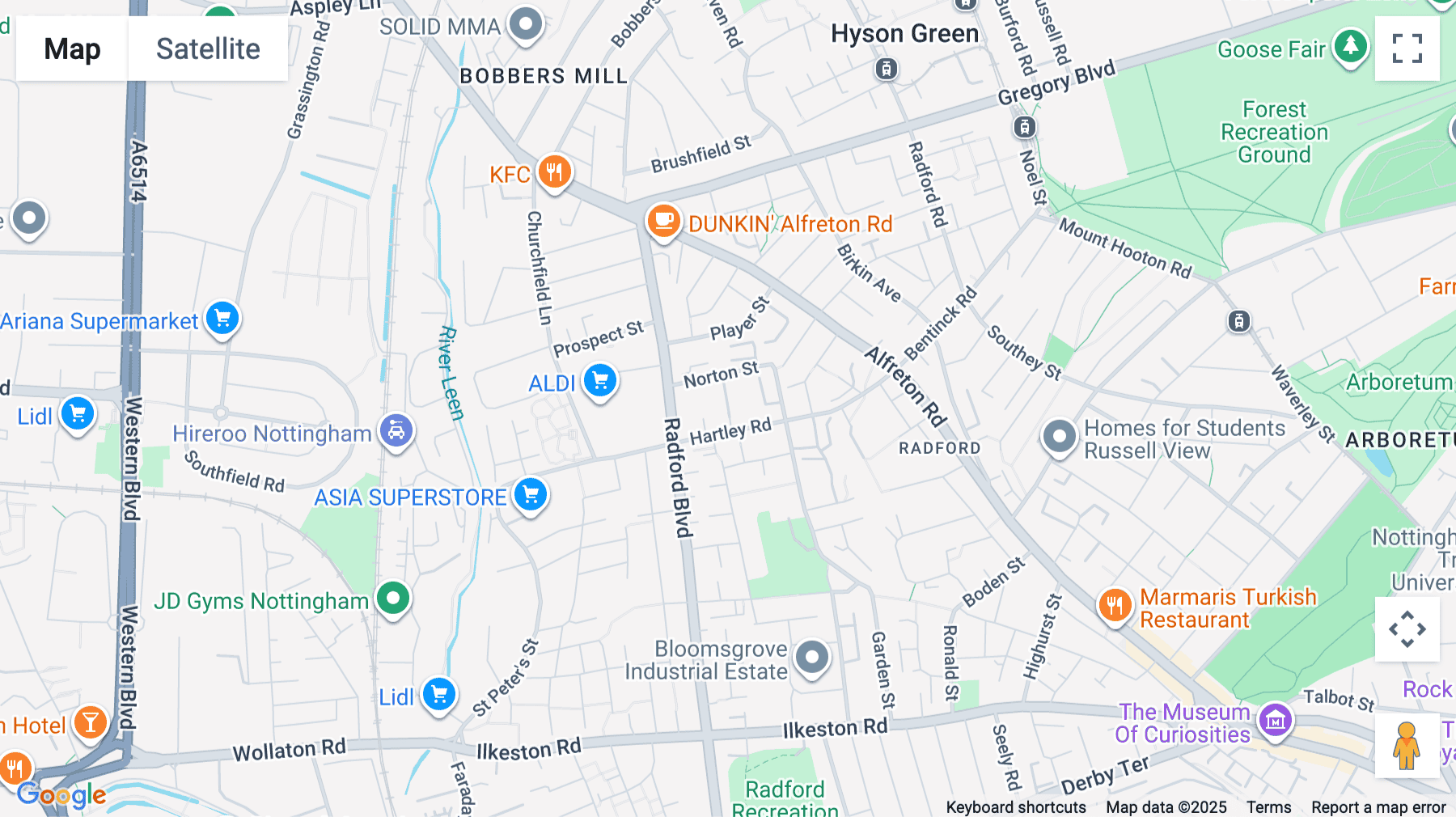 Click for interative map of Castle Cavendish Works, Dorking Road, Nottingham, Nottingham