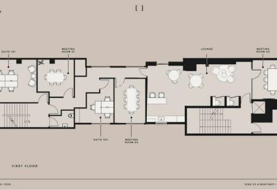 Detailed architectural floor plan of the first floor layout.