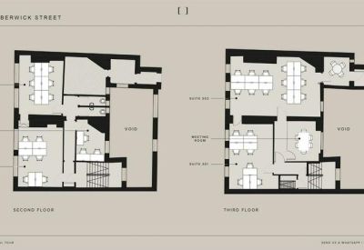 Detailed floor plan showing the layout for the second and third floors.
