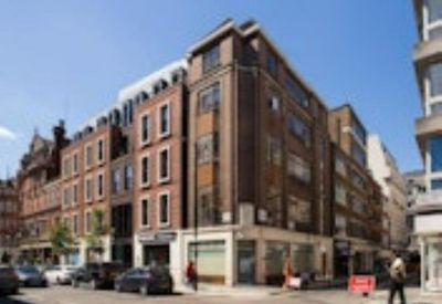 Exterior view of the brick facade building at 37 Great Portland Street.