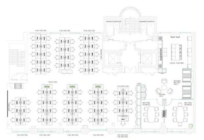 Detailed floor plan illustrating the full office layout and desk arrangements.