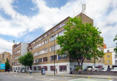 Exterior view of the brick facade of Leroy House, 436 Essex Road, London.