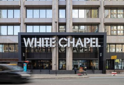 Signage entrance for Whitechapel office building.