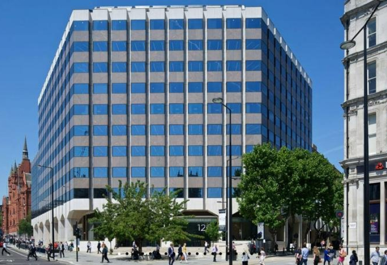 Exterior view of the office building at 120 Holborn, Holborn Circus, Central London, London.