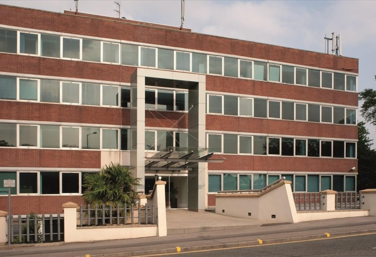 The brick facade and main entrance of Marsland House, Marsland Road, Brooklands, Sale, Manchester.