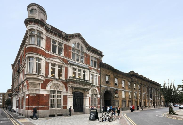 Exterior view of the historic brick facade of The Leathermarket, Weston Street.