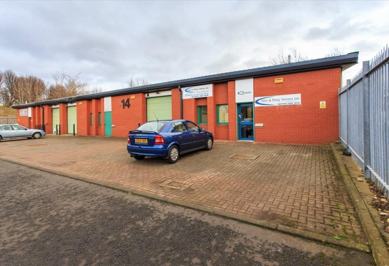 Exterior view of the brick facade units at Victoria Industrial Estate.