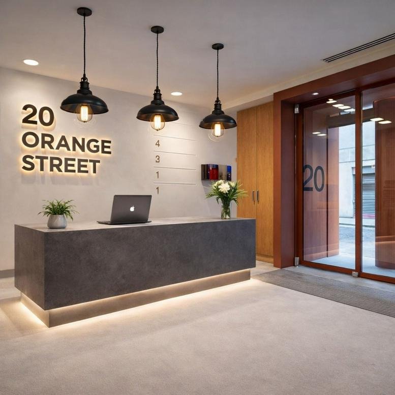 Exterior view of 20 Orange Street office building facade.