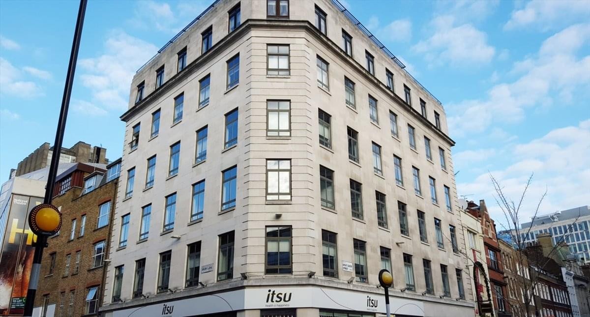 Exterior view of the classic stone facade at 41-44 Great Queen Street.