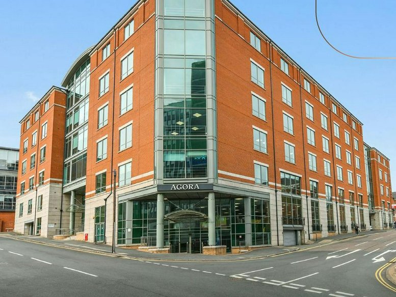 Exterior view of the brick and glass Agora building at 6, Cumberland Place.
