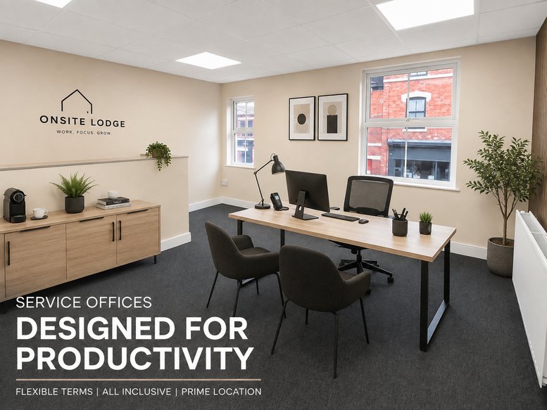 Spacious private office at 9 Mansfield Road with a large desk, ergonomic chairs, and natural light.