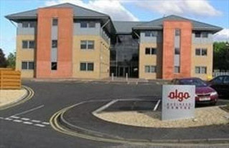 Exterior view of the brick and glass facade at Algo Business Centre.