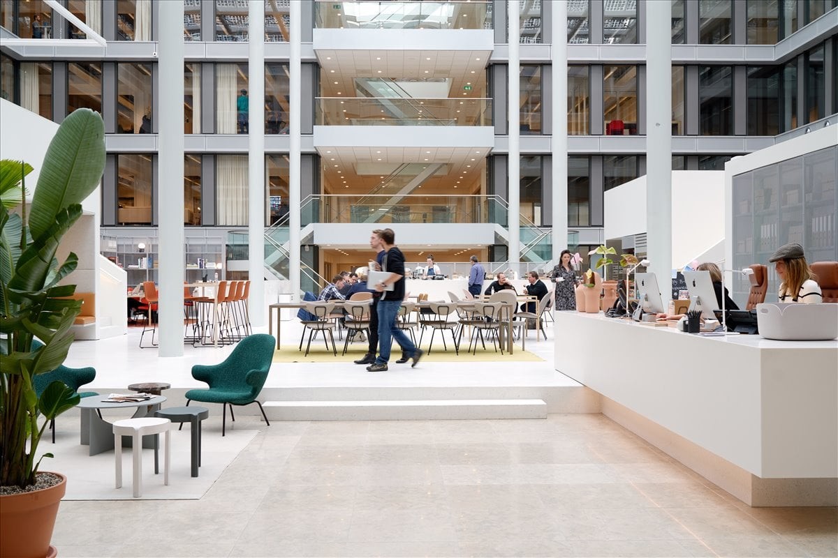 Spacious, modern lobby and reception area at Boston Creative House, 14-B, Stepana Bandery Kyiv.