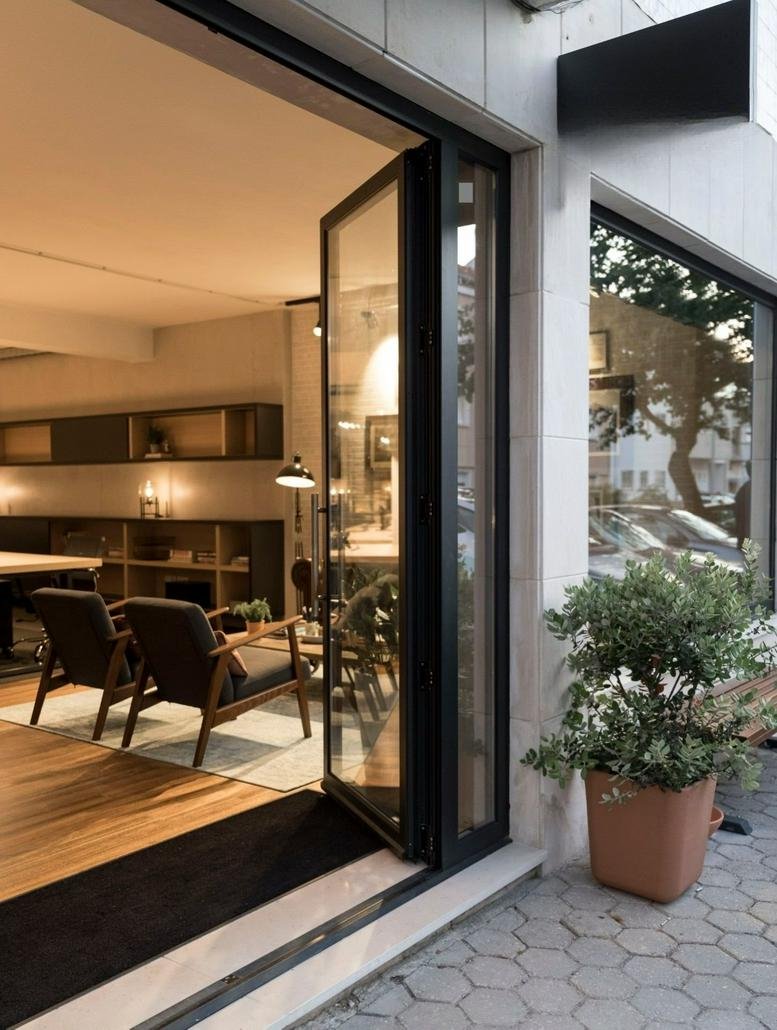 Exterior entrance of the office at Rua José Luciano de Castro nº34, Esgueira, Aveiro.