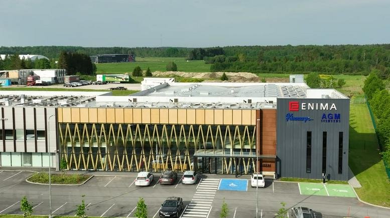 Exterior view of the wood and glass facade building at 17 Kangru tee, Ground & Upper Level, Kiili vald, Tallinn.
