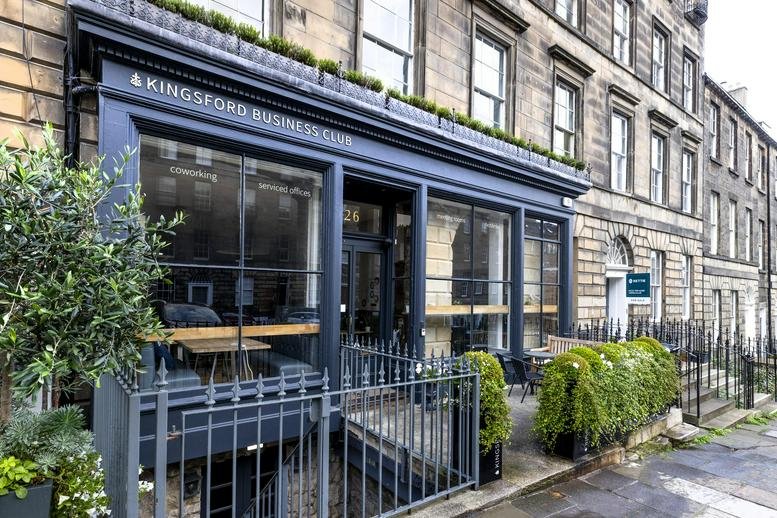 Exterior view of the traditional stone building at 26 Dublin Street, St Andrew Square.