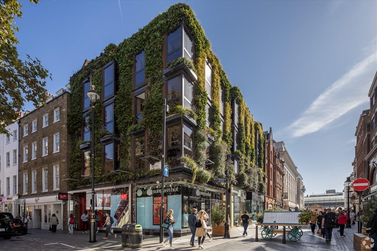 Exterior view of the living green wall facade at 13-14 James Street.