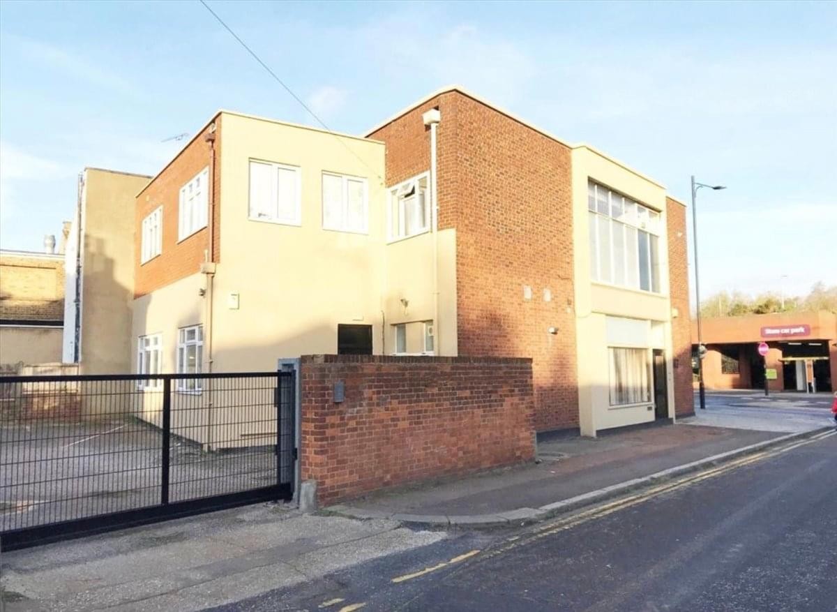 The brick and cream facade of 62 London Road in Southend-on-Sea featuring a gated entrance.
