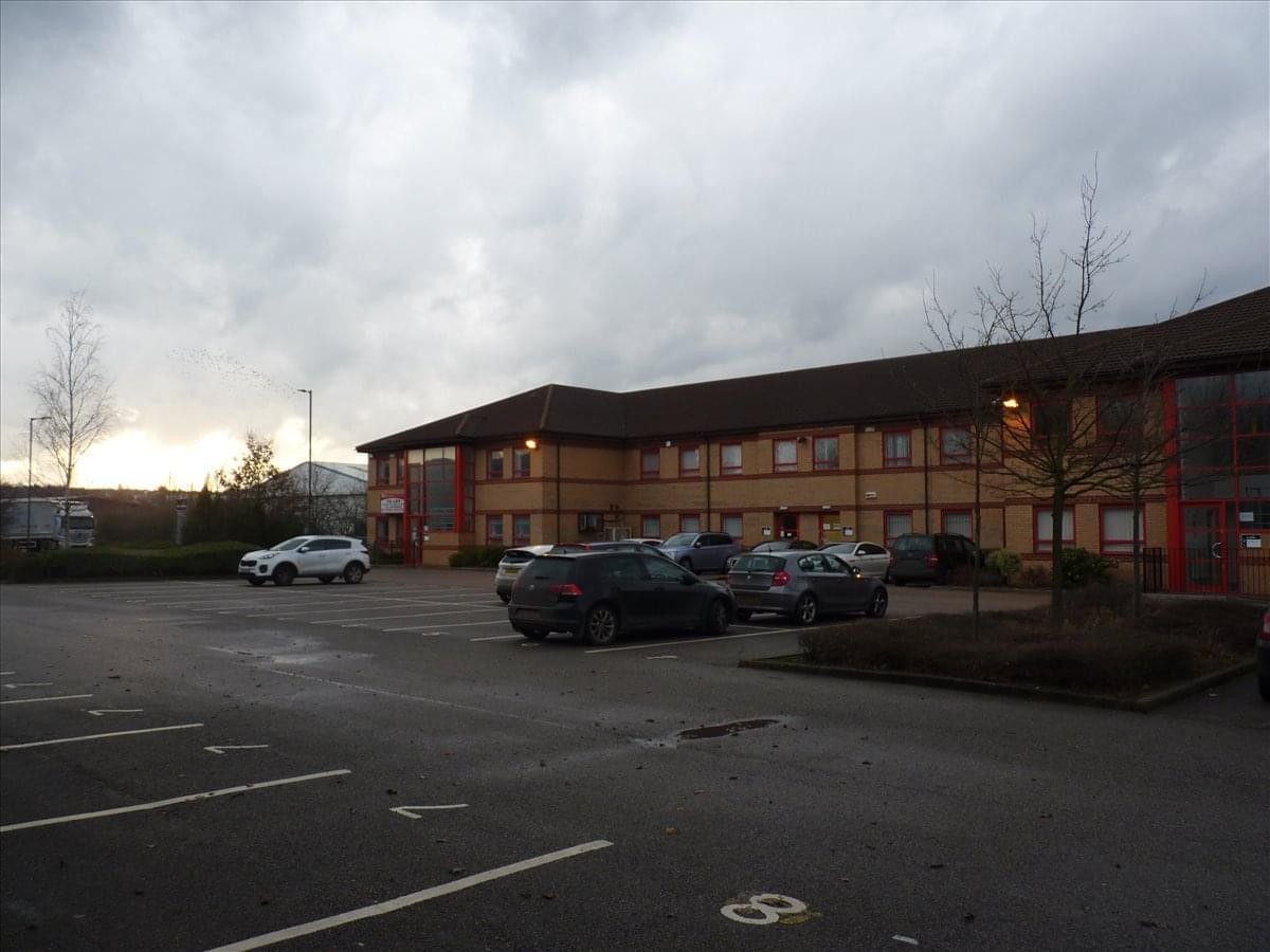 Exterior view of the brick facade at Enterprise Court, Farfield Park, Manvers.