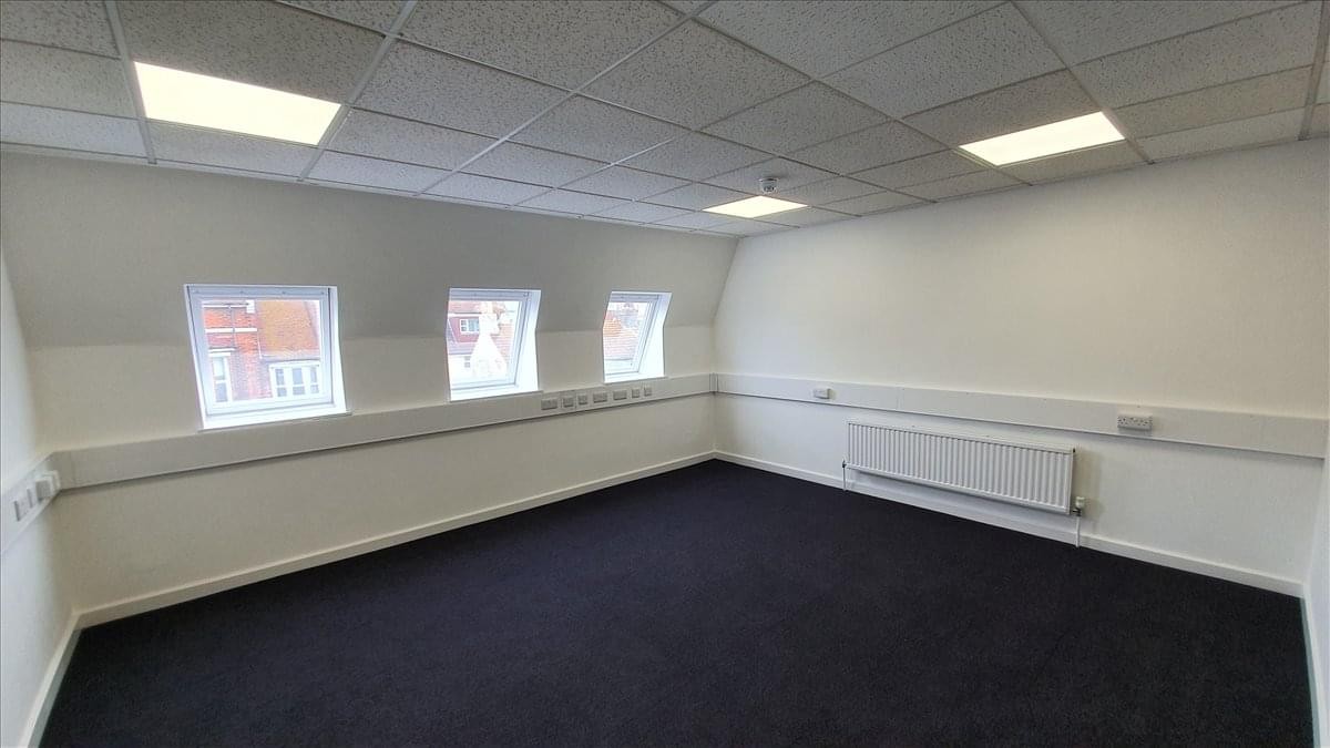 Spacious open-plan office area at The Old Bank, 257 New Church Road, Hove, East Sussex.