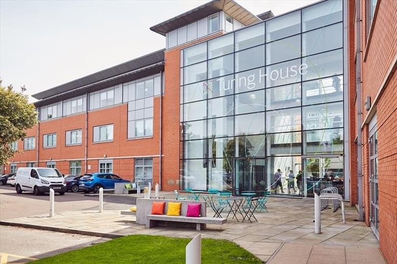 Exterior view of the brick and glass facade of Turing House, Archway 5, Manchester.
