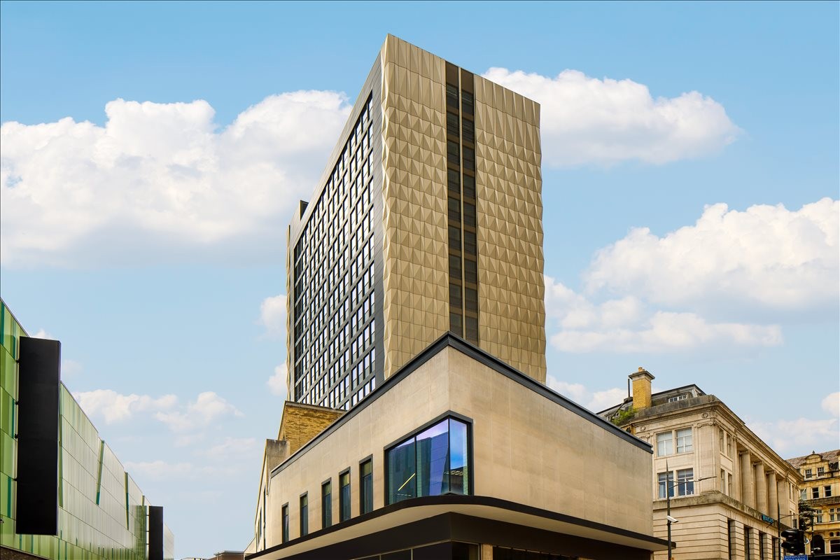Exterior view of the modern high-rise Upper Dock Street, Newport (Gwent), Wales building.