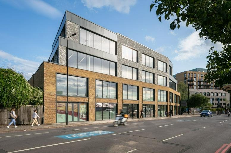 Exterior view of the modern multi-story brick and glass facade at 1 Armoury Way, The Gatehouse.