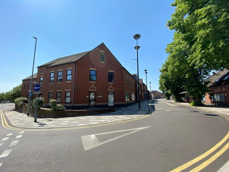 Exterior view of the brick facade at 10-16 Victoria Road, Tamworth, Staffordshire.