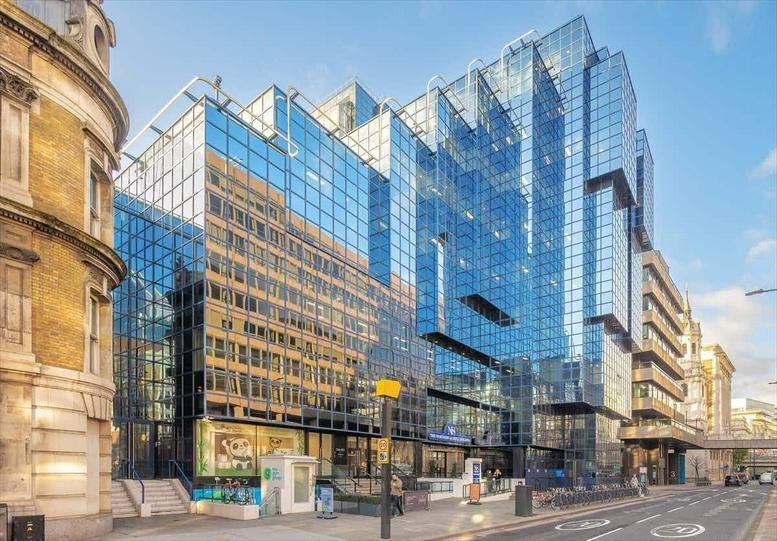 Exterior of the modern glass-fronted office building at 10, Monument Street.