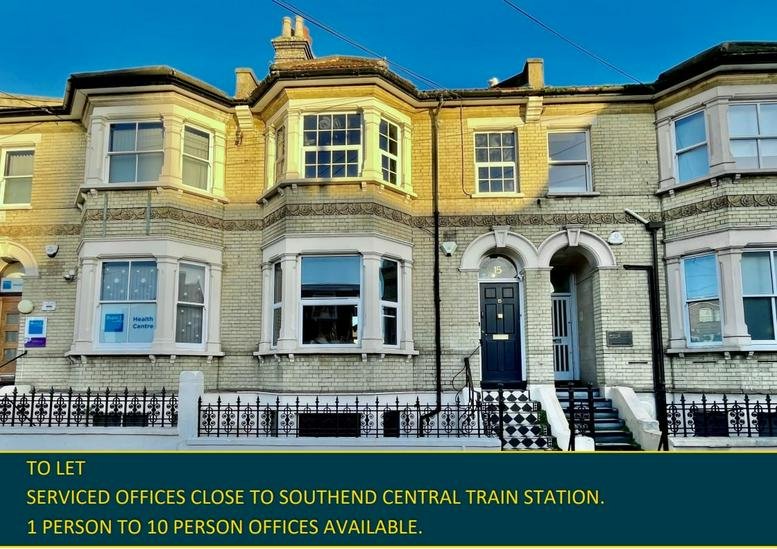 Exterior view of the traditional stone-fronted building at 15 Clarence Road, Southend-on-Sea, Essex.