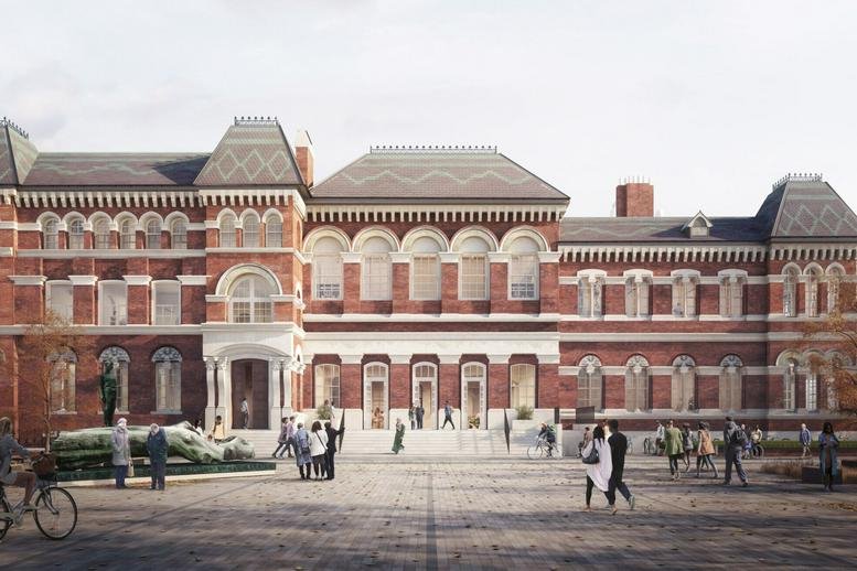 Exterior view of the historic red brick facade and entrance at Walworth Town Hall.
