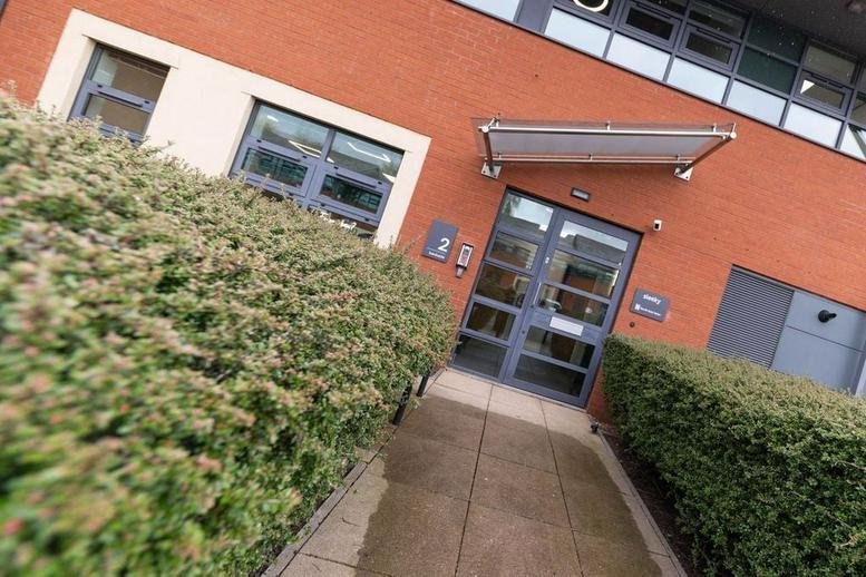 Exterior view of the brick entrance at 2 Bankside, The Watermark, Gateshead.